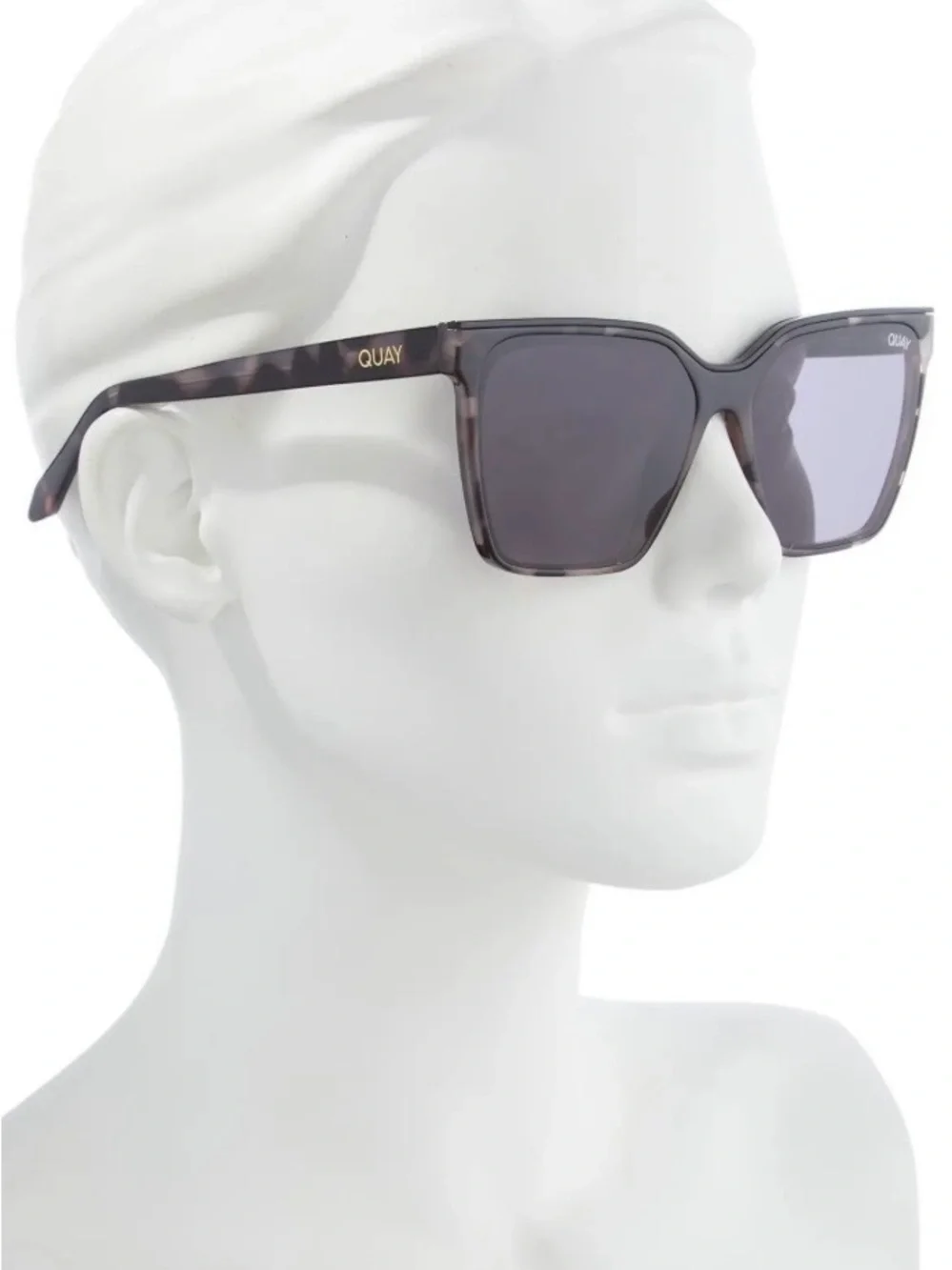 Quay Australia Tortoise Square Sunglasses with Gray Lenses